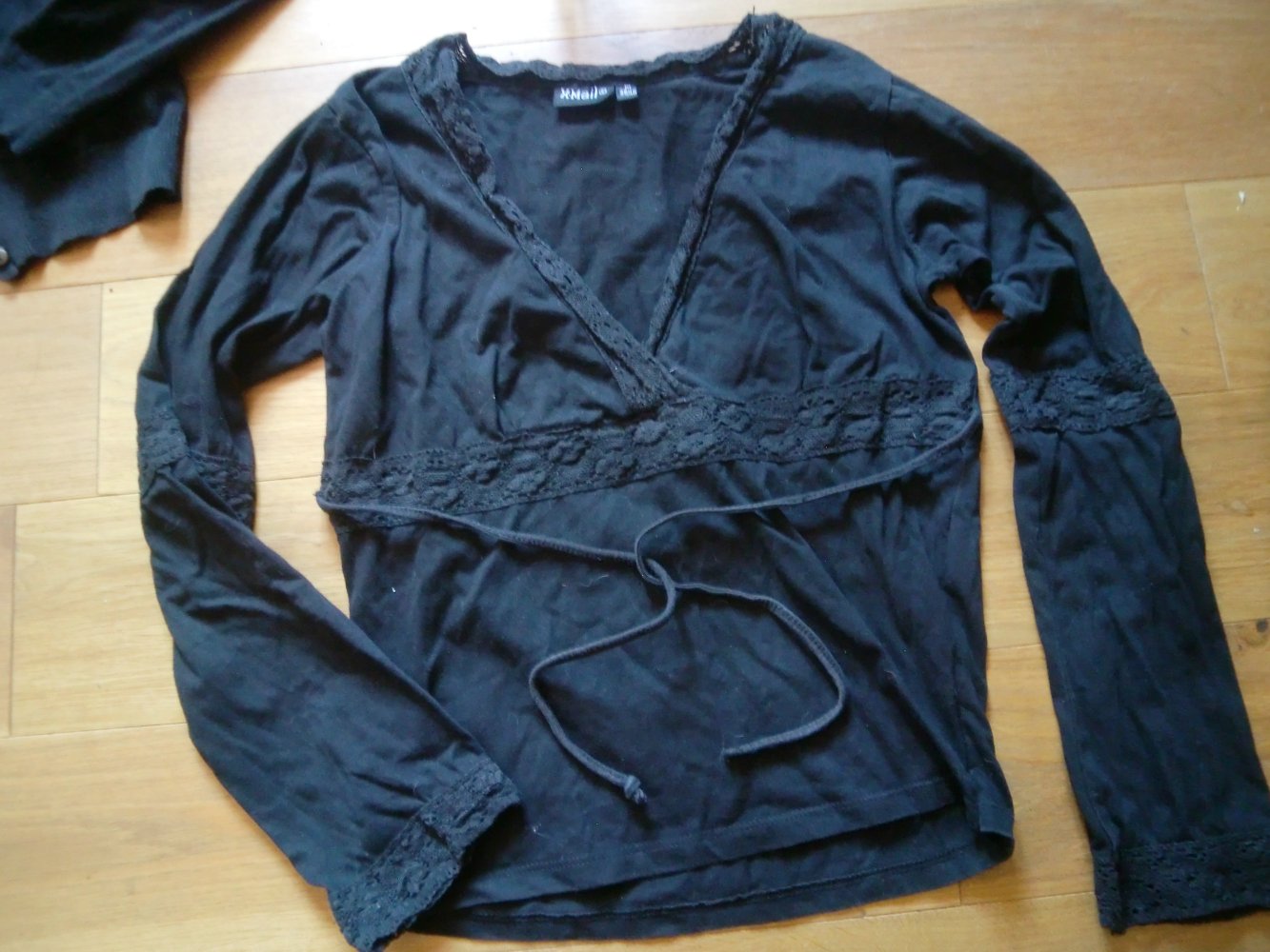 Oberteil, Tunika mit Wickeloptik und Borten (gothic medival mittelalter strega witchy wgt) 