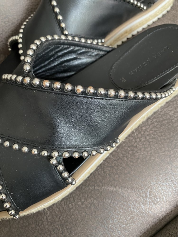 Zara Woman, Pantolette, schwarz, Perlenverzierung, Gr. 38